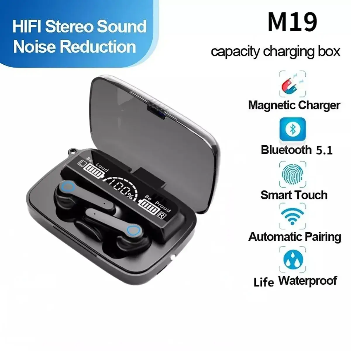 M19 TWS Wireless Bluetooth Earbuds M19 TWS Wireless Bluetooth Earbuds