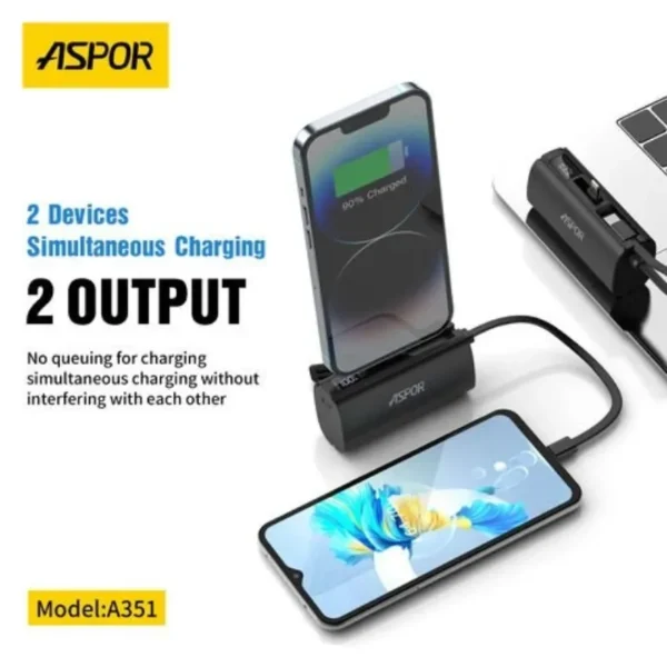 Aspor A351 2in1 Portable Power Bank 5000mah