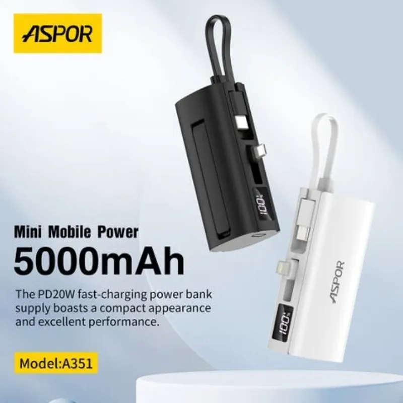 Aspor A351 2in1 Portable Power Bank 5000mah