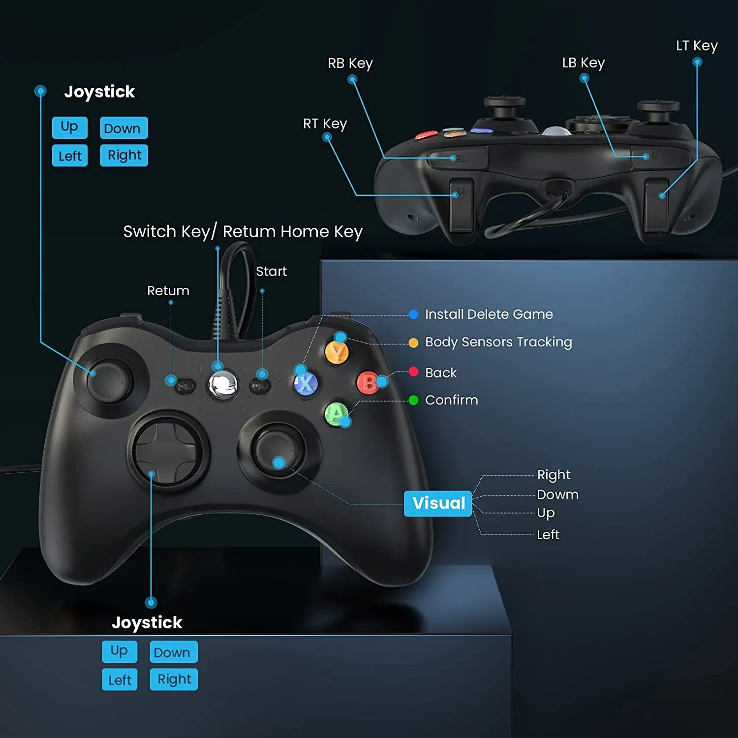 Xbox 360 Wired Controller and Xbox 360 Console