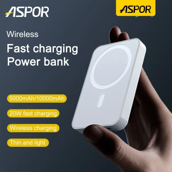 Aspor A325 Wireless MagSafe Power Bank 5000mah