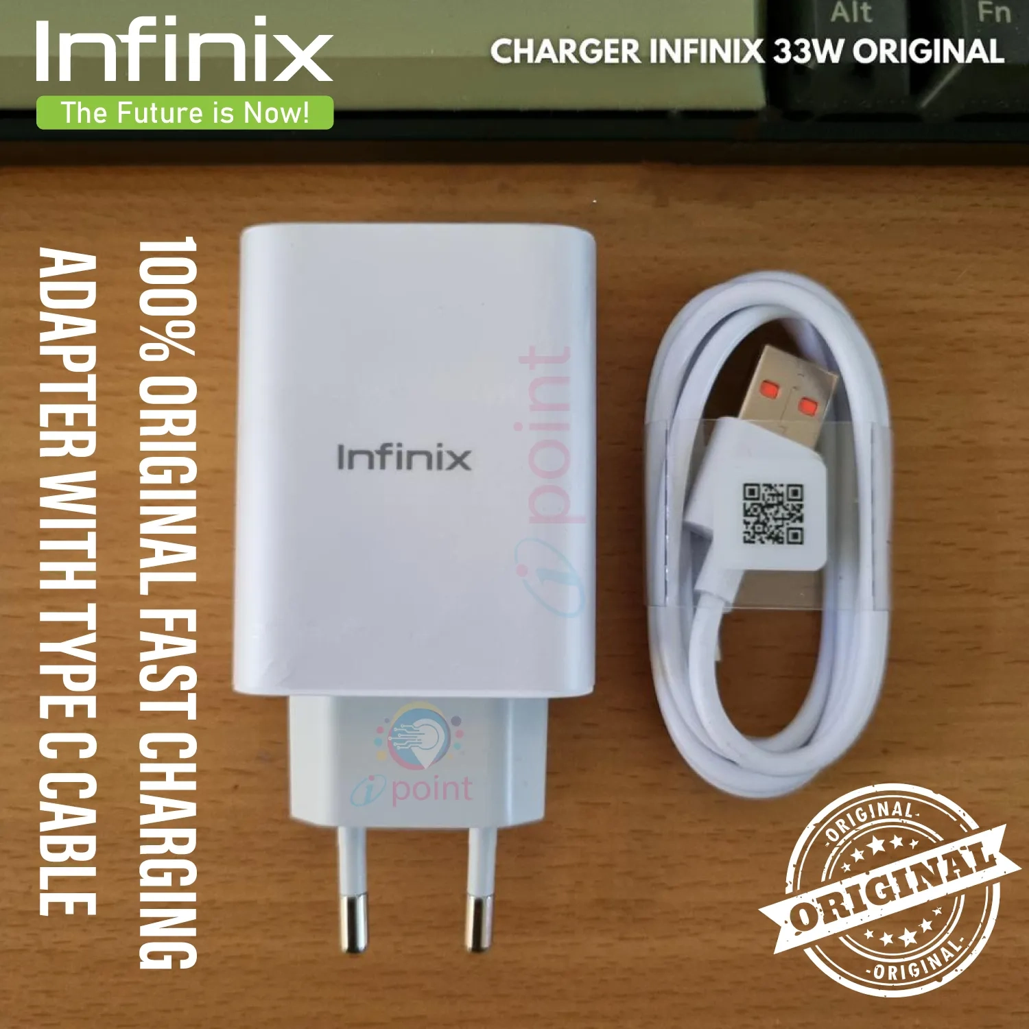 Infinix Charger 33w with USB Type C Cable