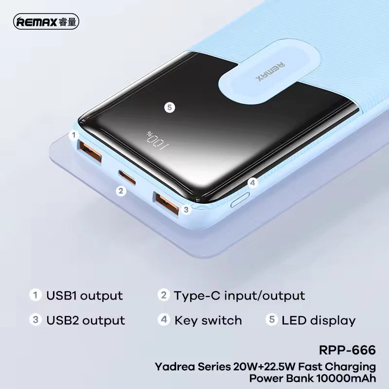 Remax RPP-666 22.5w Power Bank 10000mah