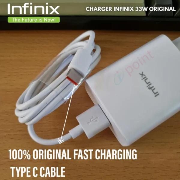 Infinix Charger 33w with USB Type C Cable