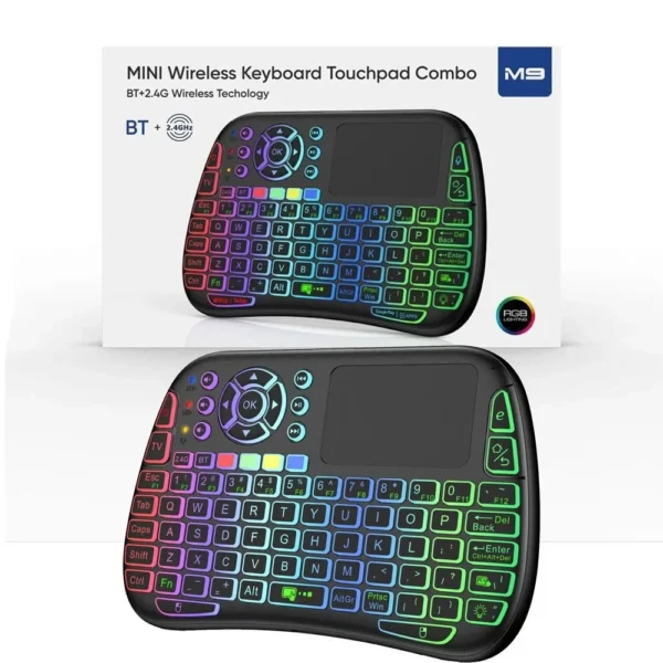 M9 Wireless Bluetooth Mini Keyboard 7 Color Backlit