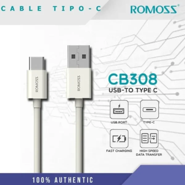 Romoss Basic USB A To Type C Data Cable (cb308-61-133)