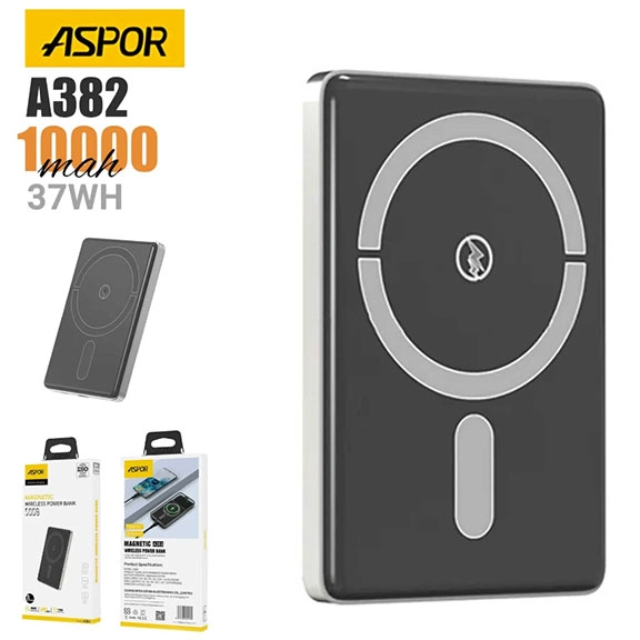 Aspor A382 Wireless MagSafe Power Bank 10000mah