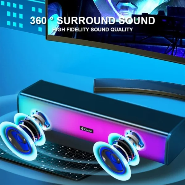 Kisonli I-630 Speaker Pc+Bt Rgb Colorful Light