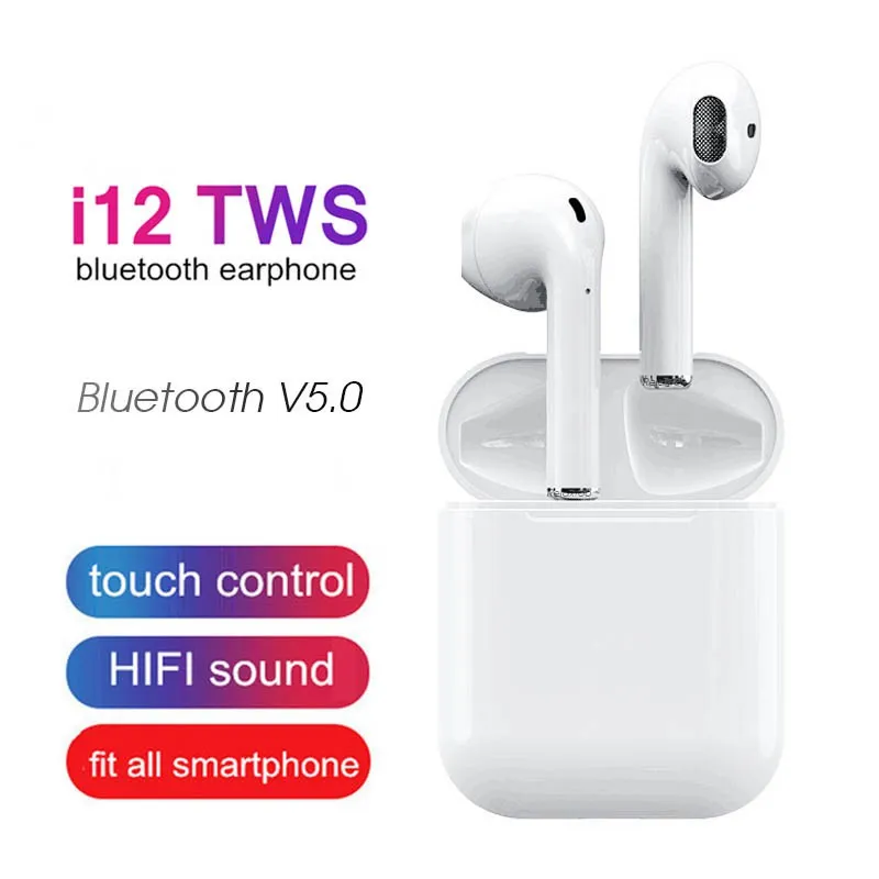 i12 TWS Wireless AirPods Bluetooth Earphones
