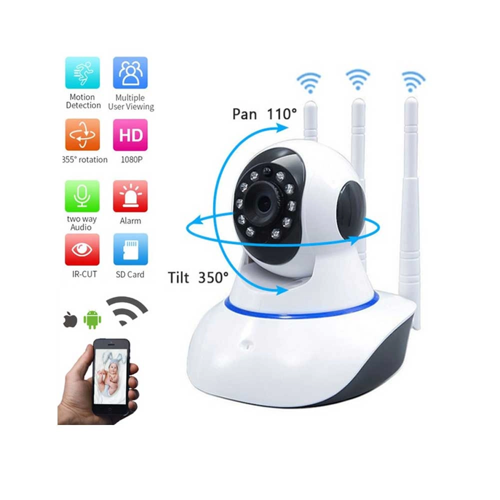 IP Wireless Camera 360 with 3 Antenna V380 Pro App