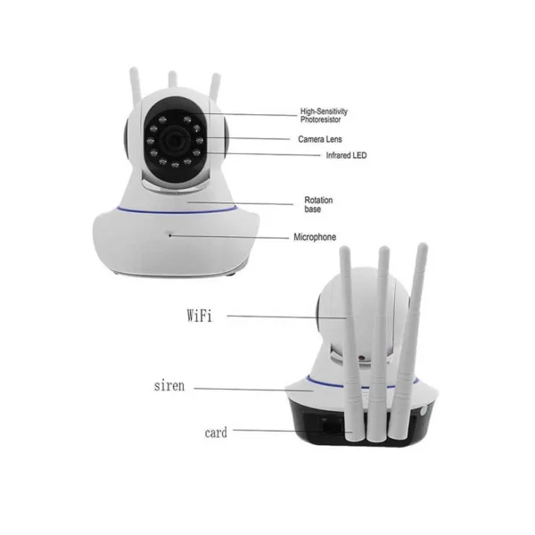 IP Wireless Camera 360 with 3 Antenna V380 Pro App