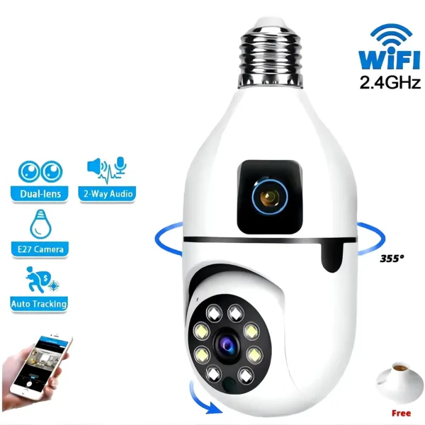 PTZ Bulb Camera Dual Lens Full HD Camera With Bulb