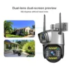 PTZ Outdoor Dual Lens 2mp+2mp WiFi Camera Color Night Vision App V380 Pro