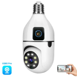 Mini PTZ Bulb Camera Dual Lens Full HD with Bulb E27 Socket v380