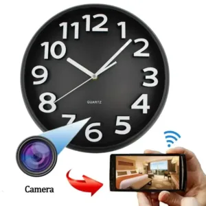 Wall Clock WiFi Camera Spy for Home Security with V380 App