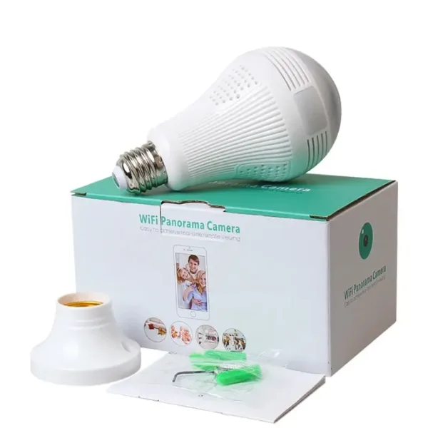 IP Wireless Panoramic Bulb Camera 2MP 1080P HD V380 Pro App