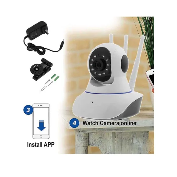 IP Wireless Camera 360 with 3 Antenna V380 Pro App