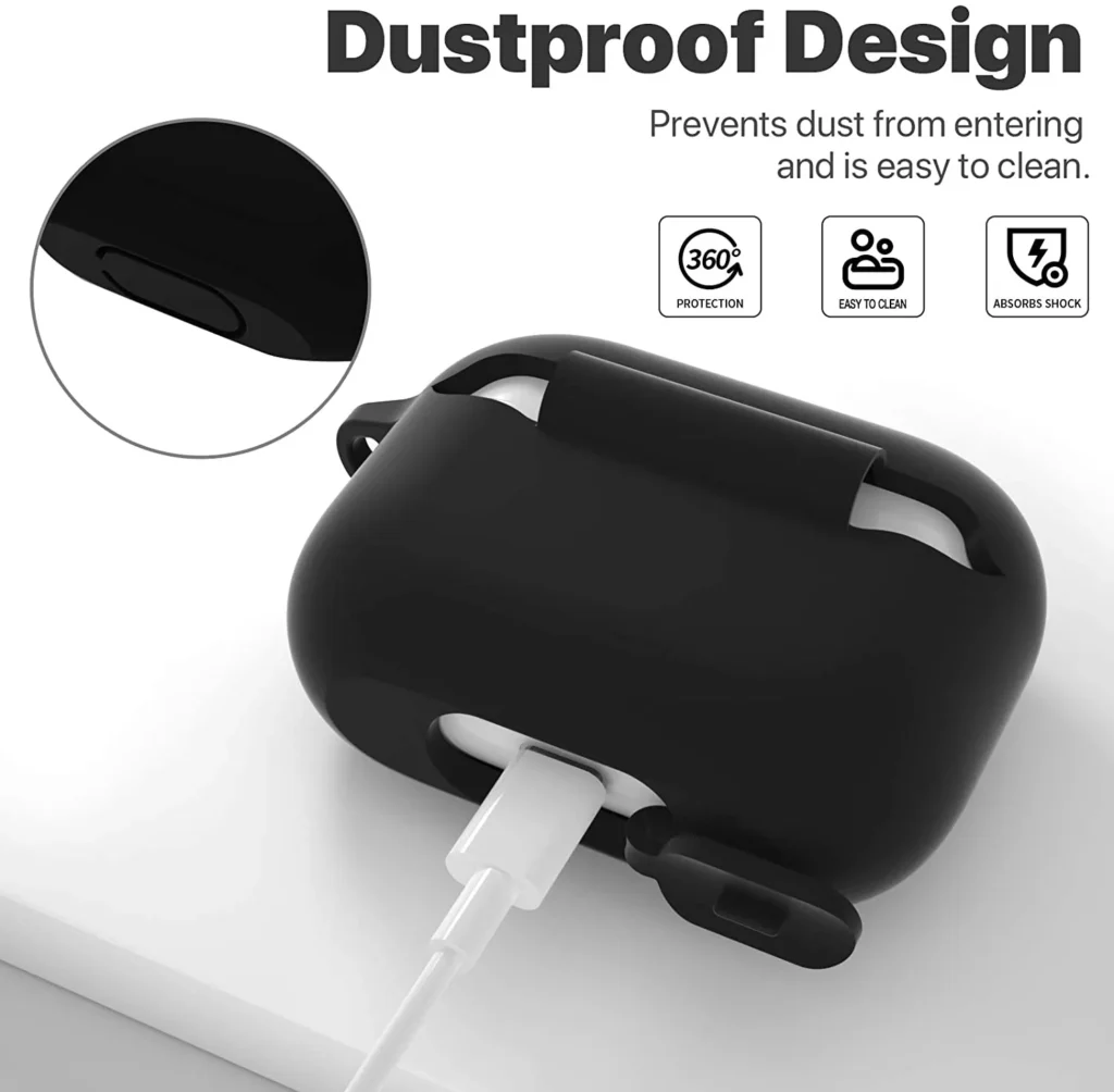 Apple Airpods Pro 2nd Generation Silicone Case with metal Clip